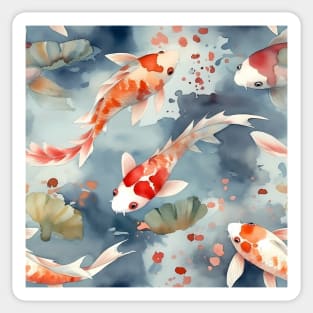 Koi fish in the pond. Sticker